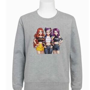 K-Pop Demon Hunters  Anime Graphic Sweatshirt Grey –Youth 11-12